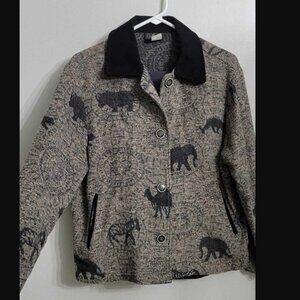 306- David Paul New York Animal Safari 2 Pc. Jacket size Small & Pants Size 10